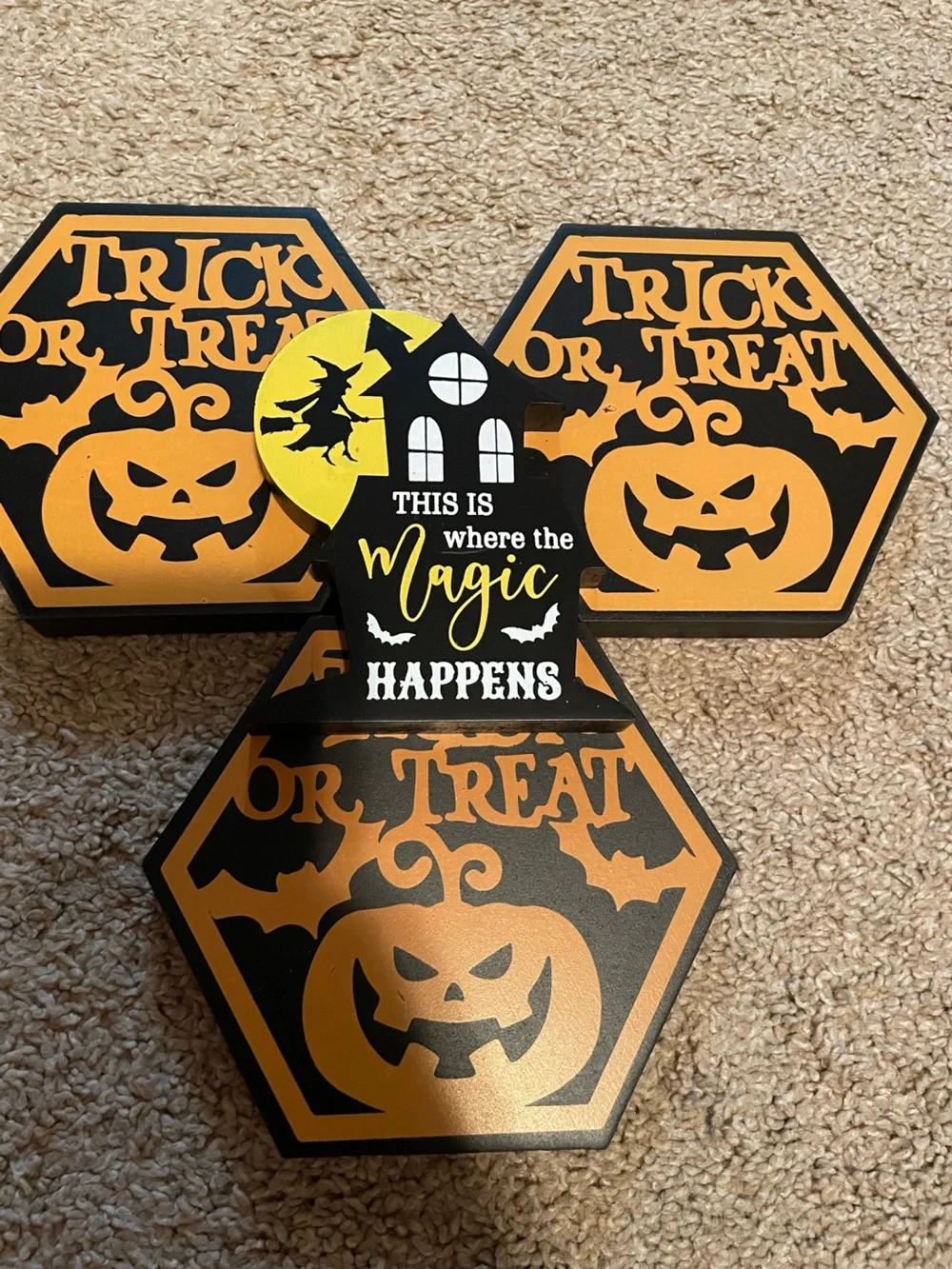 Halloween 'This Is Where the Magic Happens' Black and Orange Wall Decor